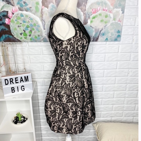 ZARA Kate Middleton Black Lace Tulip Fit & Flare Dress Size S - Picture 6 of 14